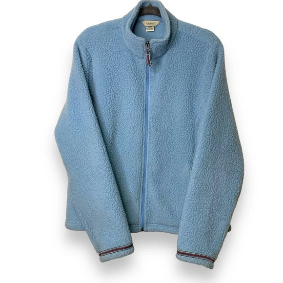L.L. Bean Sweaters - VIntage LL Bean Blue Polartec Fleece Zip Up Sweater Jacket  Size Large